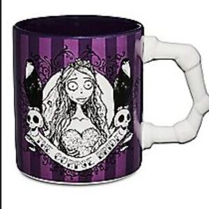 Corpse Bride Purple Striped Mug with Bone Handle